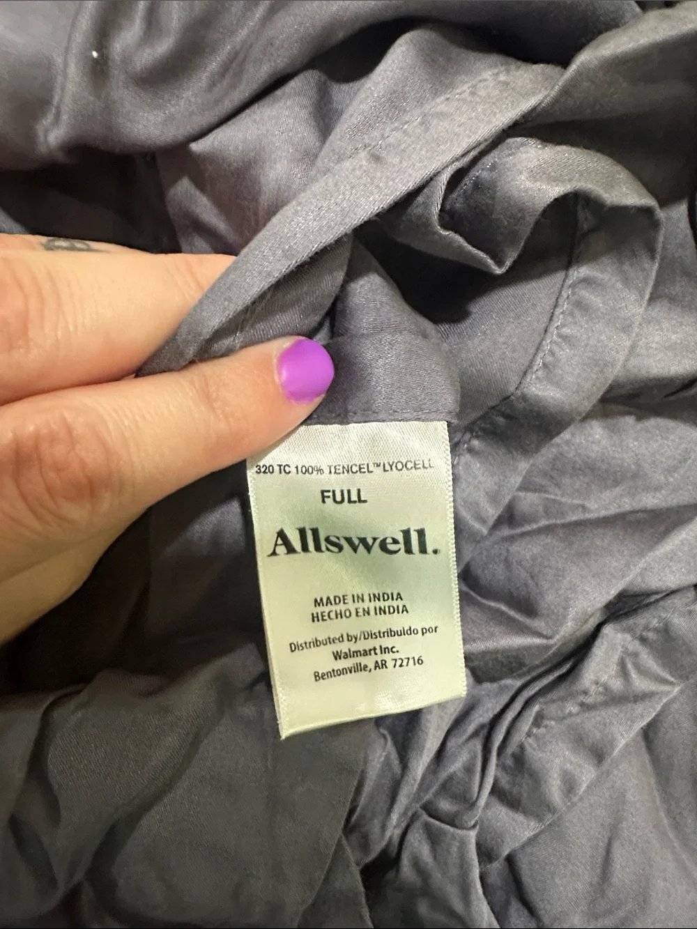 Steel blue twin fitted sheet and sheet set